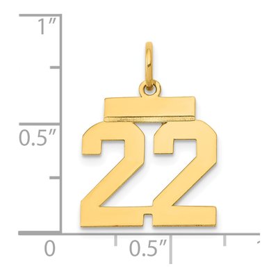14K Yellow Gold Number 22 Charm – view 5