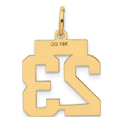 14K Yellow Gold Number 23 Charm – view 4
