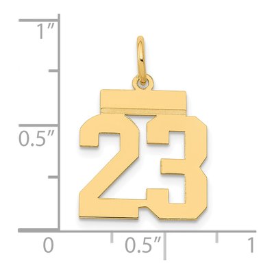 14K Yellow Gold Number 23 Charm – view 5
