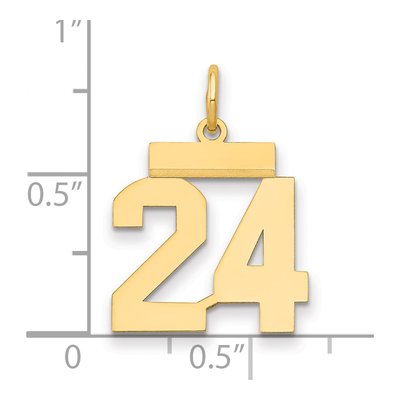 14K Yellow Gold Small Number 24 Charm – view 3