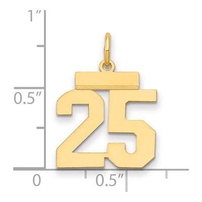 14K Yellow Gold Small Number 25 Pendant – view 2