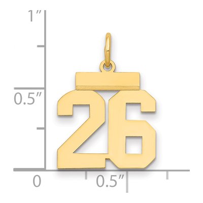 14K Yellow Gold Small Number 26 Pendant – view 3