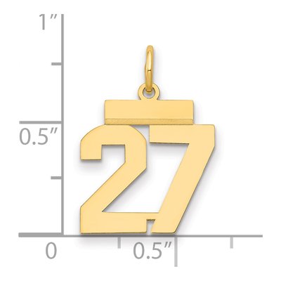 14K Yellow Gold Small Number 27 Pendant – view 3