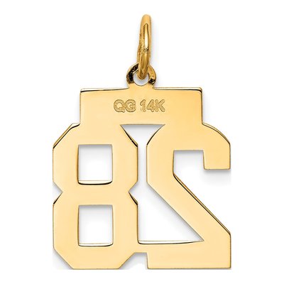 14K Yellow Gold Number 28 Charm – view 3