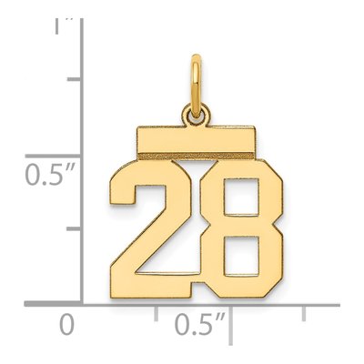14K Yellow Gold Number 28 Charm – view 4
