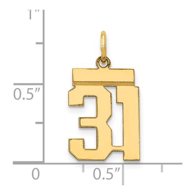 14K Yellow Gold Number 31 Charm – view 4