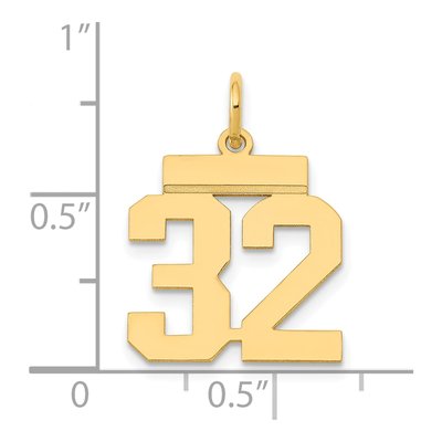 14K Yellow Gold Small Number 32 Pendant – view 5
