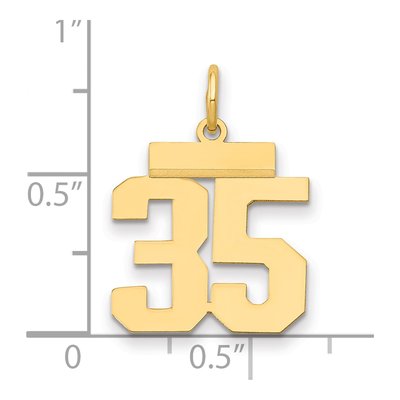 14K Yellow Gold Small Number 35 Pendant – view 2