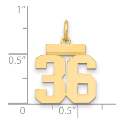 14K Yellow Gold Number 36 Charm – view 2