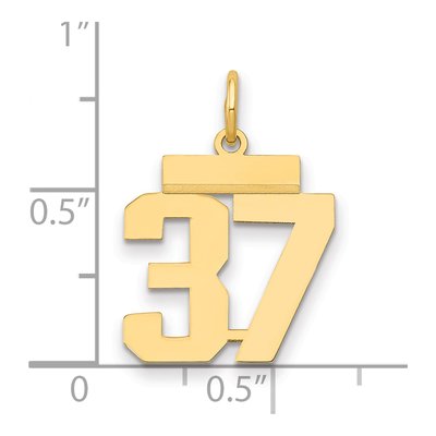 14K Yellow Gold Small Number 37 Pendant – view 2