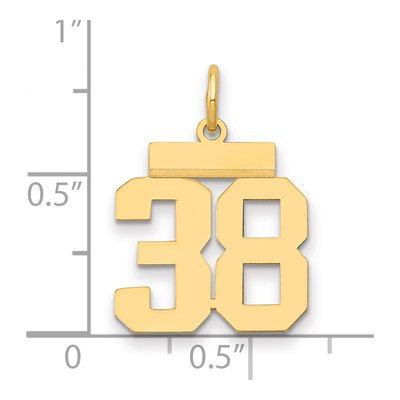 14K Yellow Gold Small Number 38 Pendant – view 2