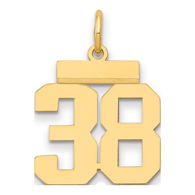 14K Yellow Gold Small Number 38 Pendant