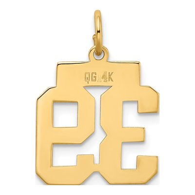 14K Yellow Gold Number 39 Charm – view 3