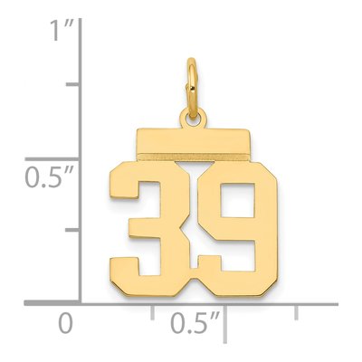 14K Yellow Gold Number 39 Charm – view 4