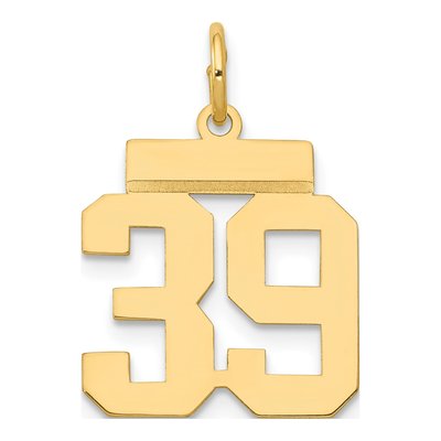 14K Yellow Gold Number 39 Charm