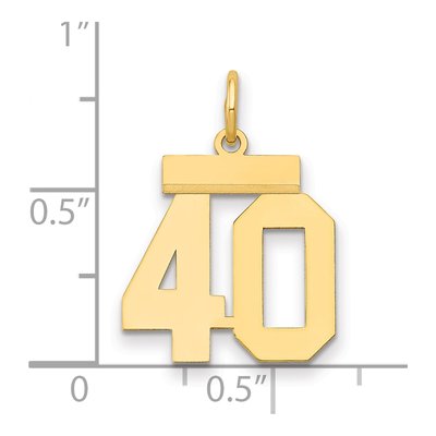 14K Yellow Gold Number 40 Charm – view 2