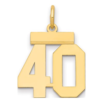 14K Yellow Gold Number 40 Charm