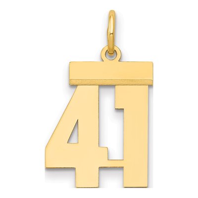 14K Yellow Gold Number 41 Pendant