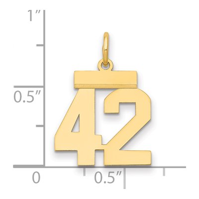14K Yellow Gold Number 42 Charm – view 3