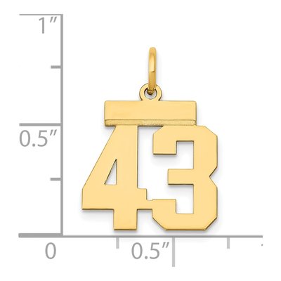 14K Yellow Gold Small Number 43 Charm – view 3