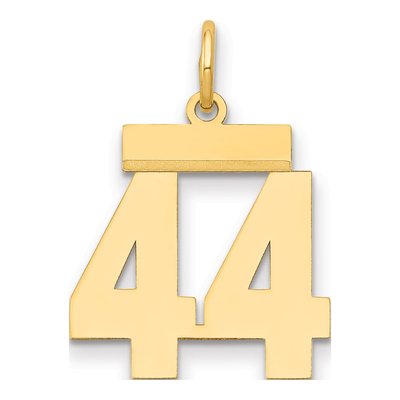 14K Yellow Gold Number 44 Charm
