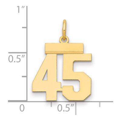 14K Yellow Gold Number 45 Charm – view 3