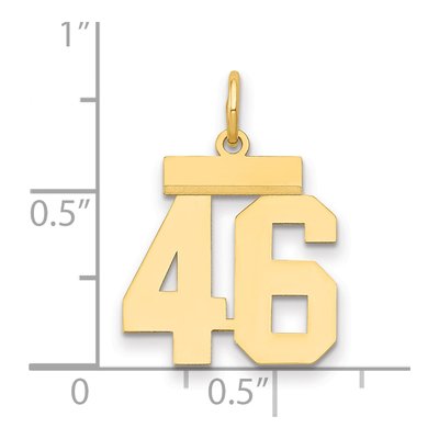 14K Yellow Gold Small Number 46 Pendant – view 2