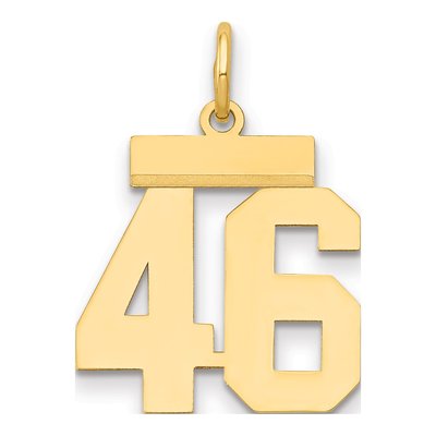 14K Yellow Gold Small Number 46 Pendant