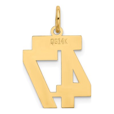 14K Yellow Gold Number 47 Charm – view 4
