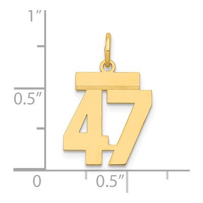 14K Yellow Gold Number 47 Charm – view 5