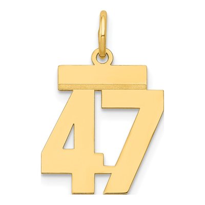 14K Yellow Gold Number 47 Charm