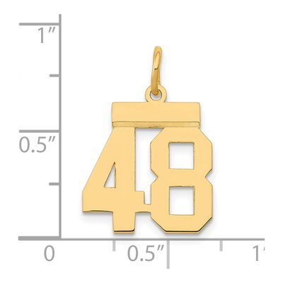 14K Yellow Gold Small Number 48 Pendant – view 5