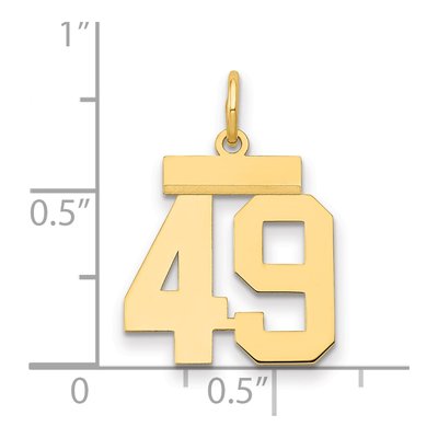 14K Yellow Gold Small Number 49 Pendant – view 2