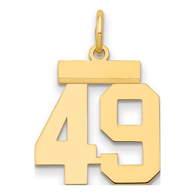 14K Yellow Gold Small Number 49 Pendant