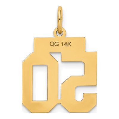 14K Yellow Gold Small Number 50 Charm – view 4