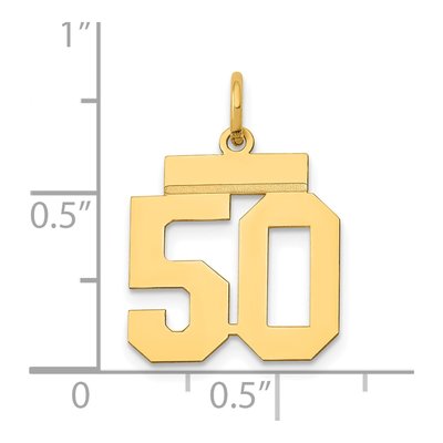 14K Yellow Gold Small Number 50 Charm – view 5