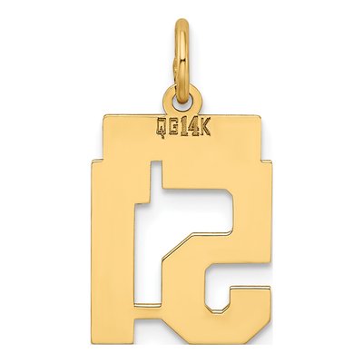 14K Yellow Gold Small Number 51 Pendant – view 3