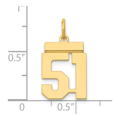 14K Yellow Gold Small Number 51 Pendant – view 4