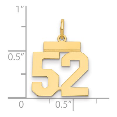 14K Yellow Gold Number 52 Charm – view 2