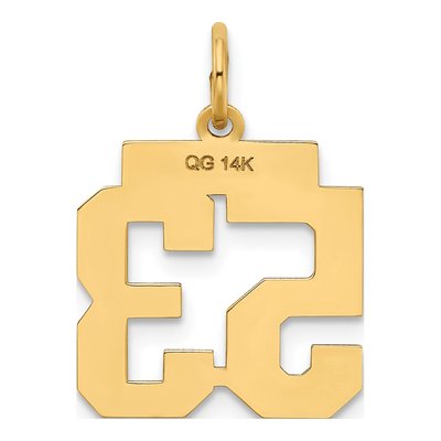 14K Yellow Gold Small Number 53 Pendant – view 3