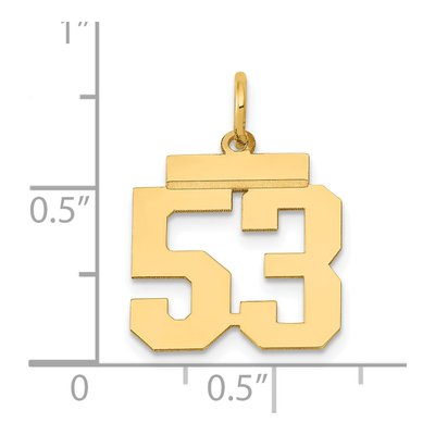 14K Yellow Gold Small Number 53 Pendant – view 4