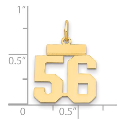 14K Yellow Gold Small Number 56 Charm – view 2