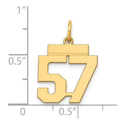 14K Yellow Gold Small Number 57 Pendant – view 3