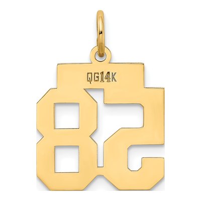 14K Yellow Gold Small Number 58 Pendant – view 4