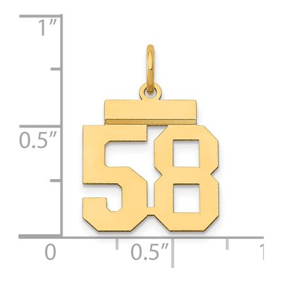 14K Yellow Gold Small Number 58 Pendant – view 5