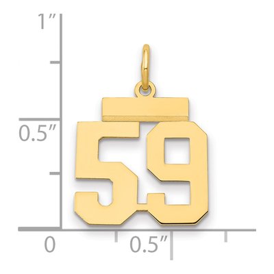 14K Yellow Gold Small Number 59 Pendant – view 2