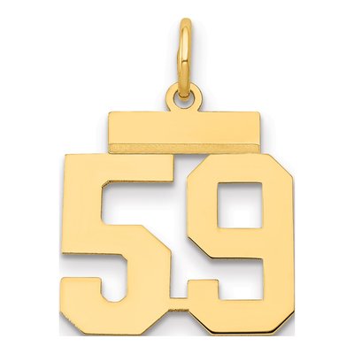 14K Yellow Gold Small Number 59 Pendant