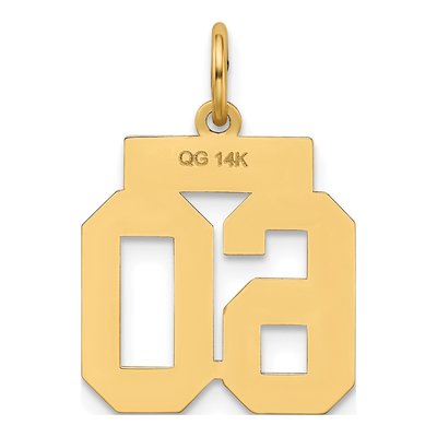 14K Yellow Gold Small Number 60 Pendant – view 3