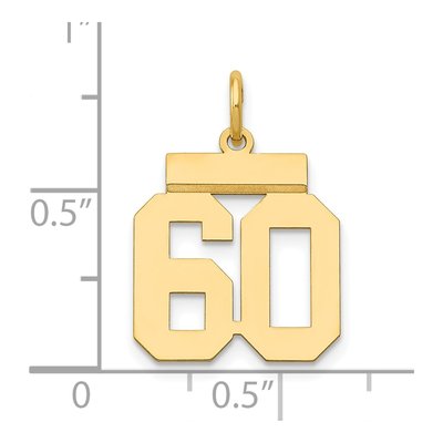 14K Yellow Gold Small Number 60 Pendant – view 4
