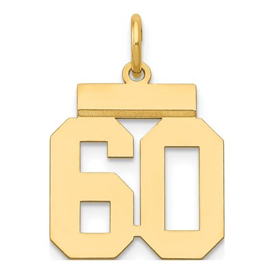 14K Yellow Gold Small Number 60 Pendant